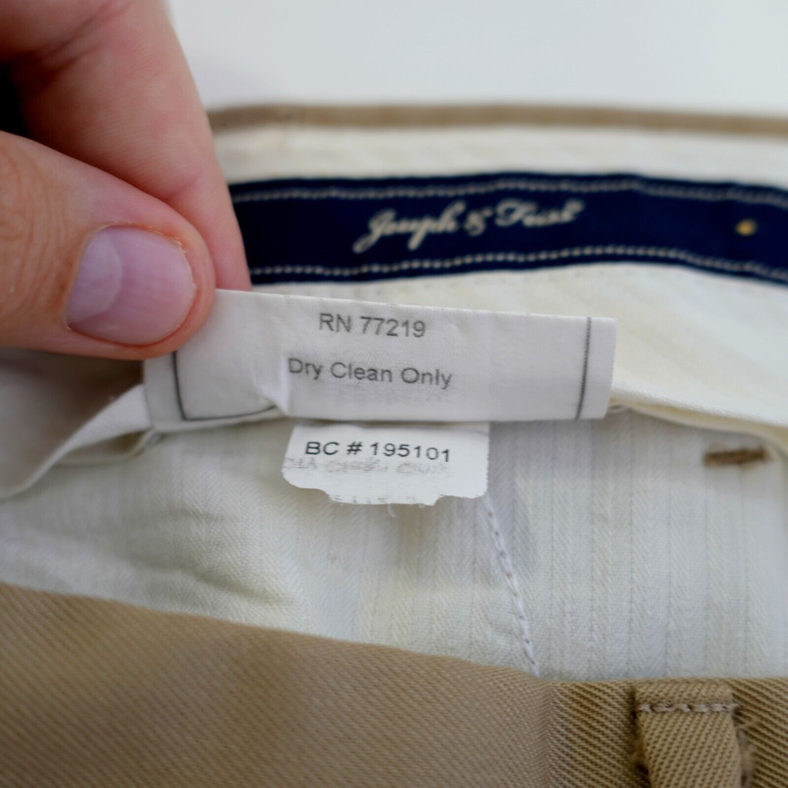 Joseph & Feiss DAMAGED Joseph Feiss Wool Tan 33/30 Dress Pants Mid Rise Ple Size 34R - 8 Thumbnail