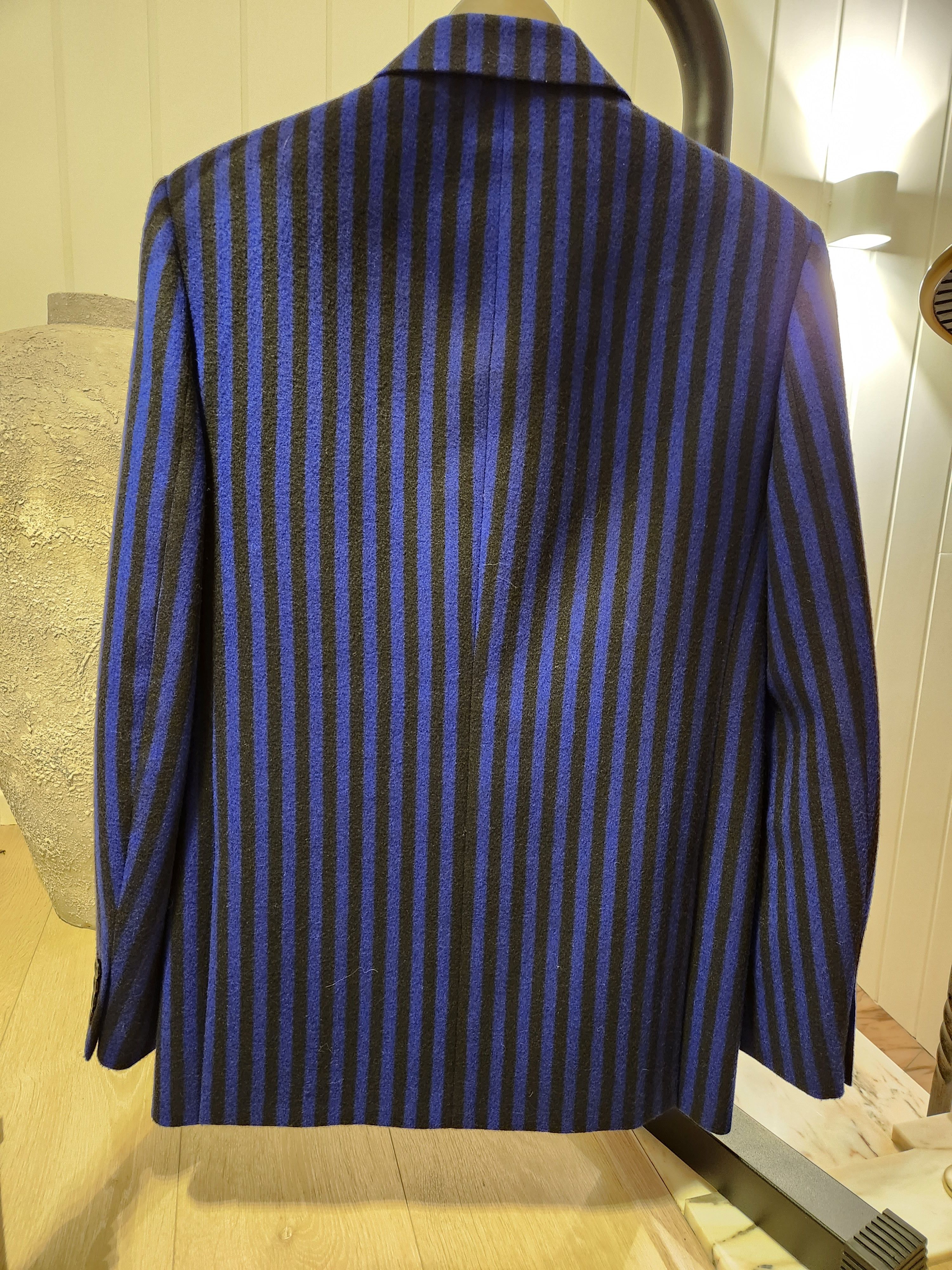 Saint Laurent Paris Black and Blue heavy wool Blazer Size 50R - 2 Thumbnail