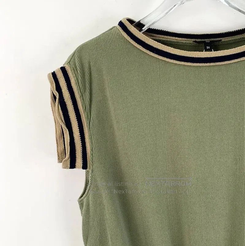 Chanel Chanel Green Cotton Short Sleeve Pullover . Size XS / US 0-2 / IT 36-38 - 3 Thumbnail