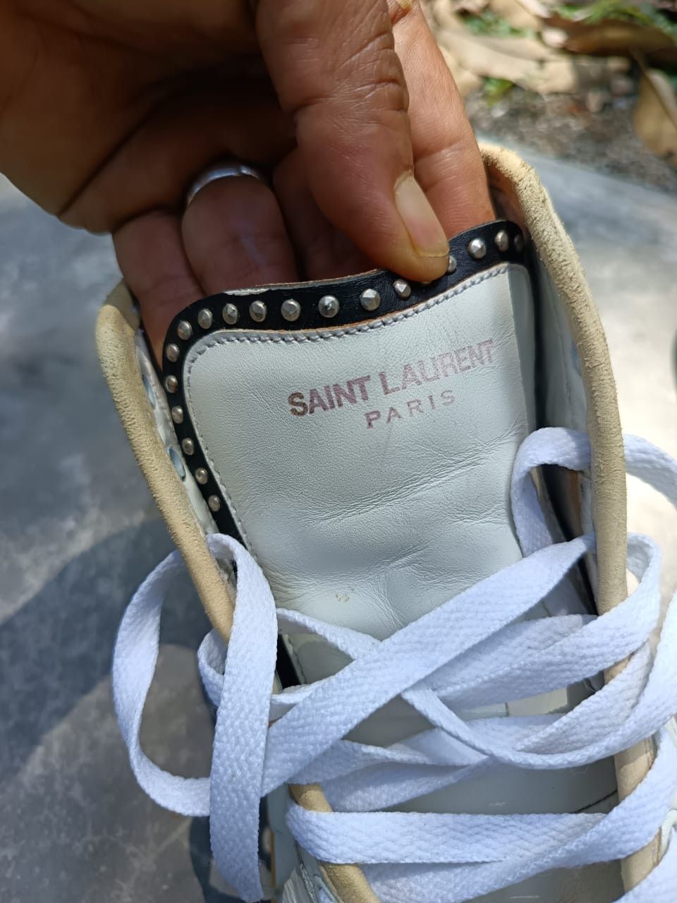 Saint Laurent Paris × Yves Saint Laurent Saint Laurent Paris leather High top trainers us 7/uk6.5 Size ONE SIZE - 4 Thumbnail