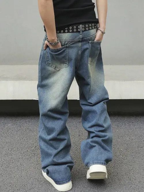 Jean Washed Y2k Denim Jeans Skate fit Baggy Size US 32 / EU 48 - 4 Thumbnail