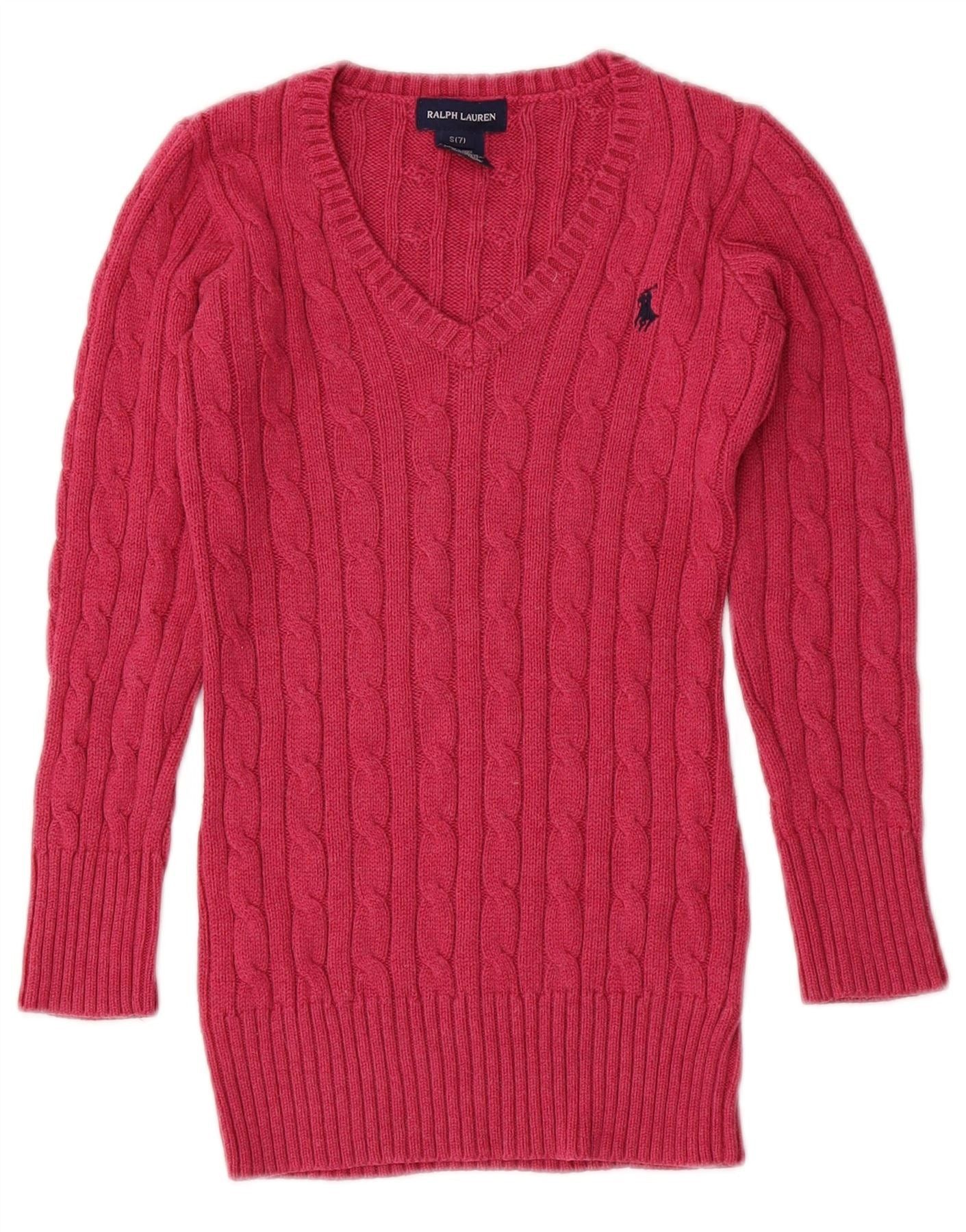 Ralph Lauren Girls Jumper Dress 6-7 Years Small Pink Cotton Size XS / US 0-2 / IT 36-38 - 1 Thumbnail