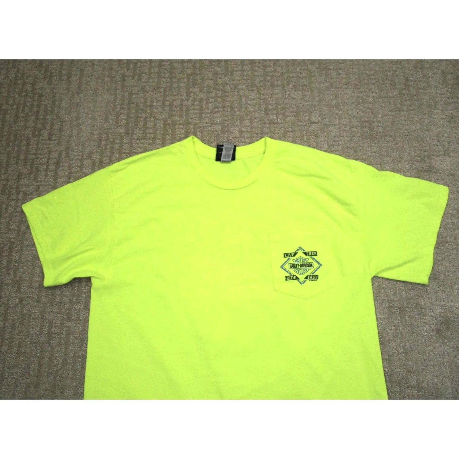 Harley Davidson Harley-Davidson Shirt Mens Large Green Pocket Tee T-Shirt USA 2010-2019 Motorcycle Biker Logo Size US L / EU 52-54 / 3 - 2 Thumbnail