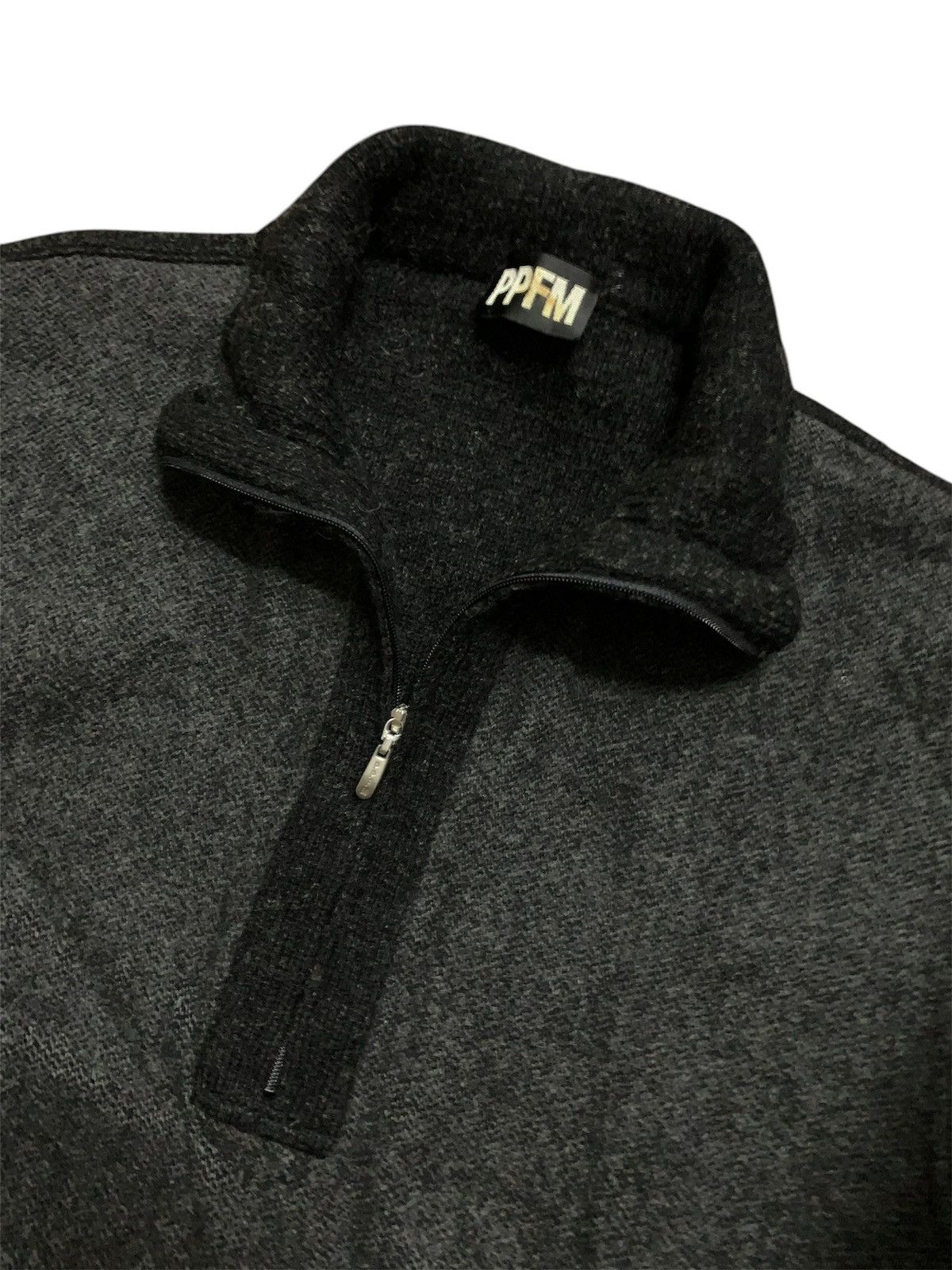 Yohji Yamamoto 💥Vintage PPFM Knitwear Wool Half Zipper Sweater Size M / US 6-8 / IT 42-44 - 2 Thumbnail
