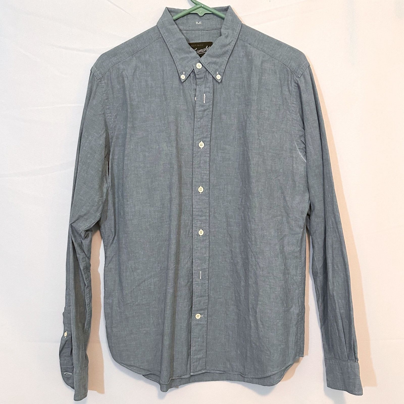 Trumaker TRUMAKER Cotton Light Blue Chambray Long Sleeve Button Down Size US L / EU 52-54 / 3 - 1 Thumbnail
