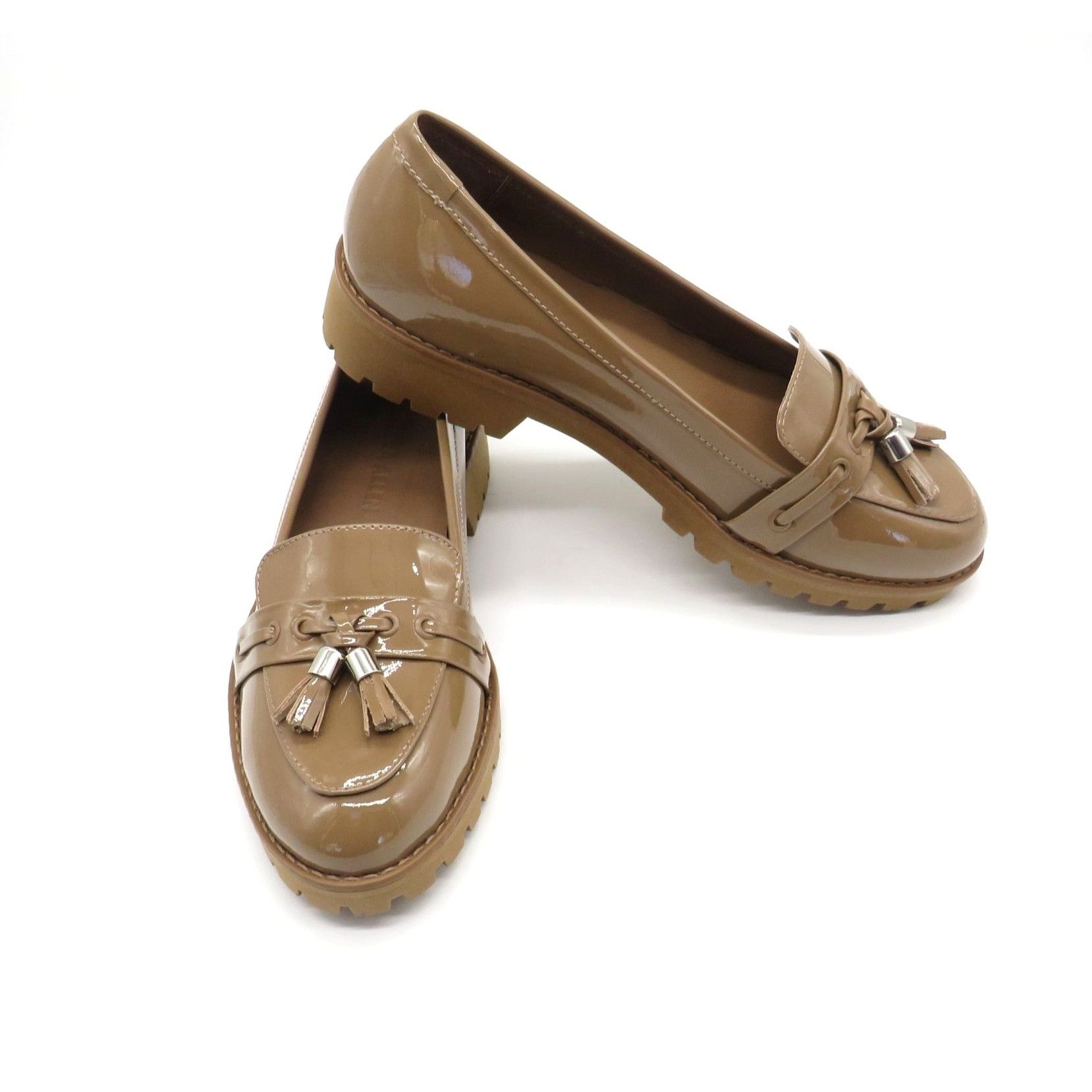 Other Rebecca Allen Women's Patent Leather Nude Loafers Tassels Size US 6.5 / IT 36.5 - 6 Thumbnail