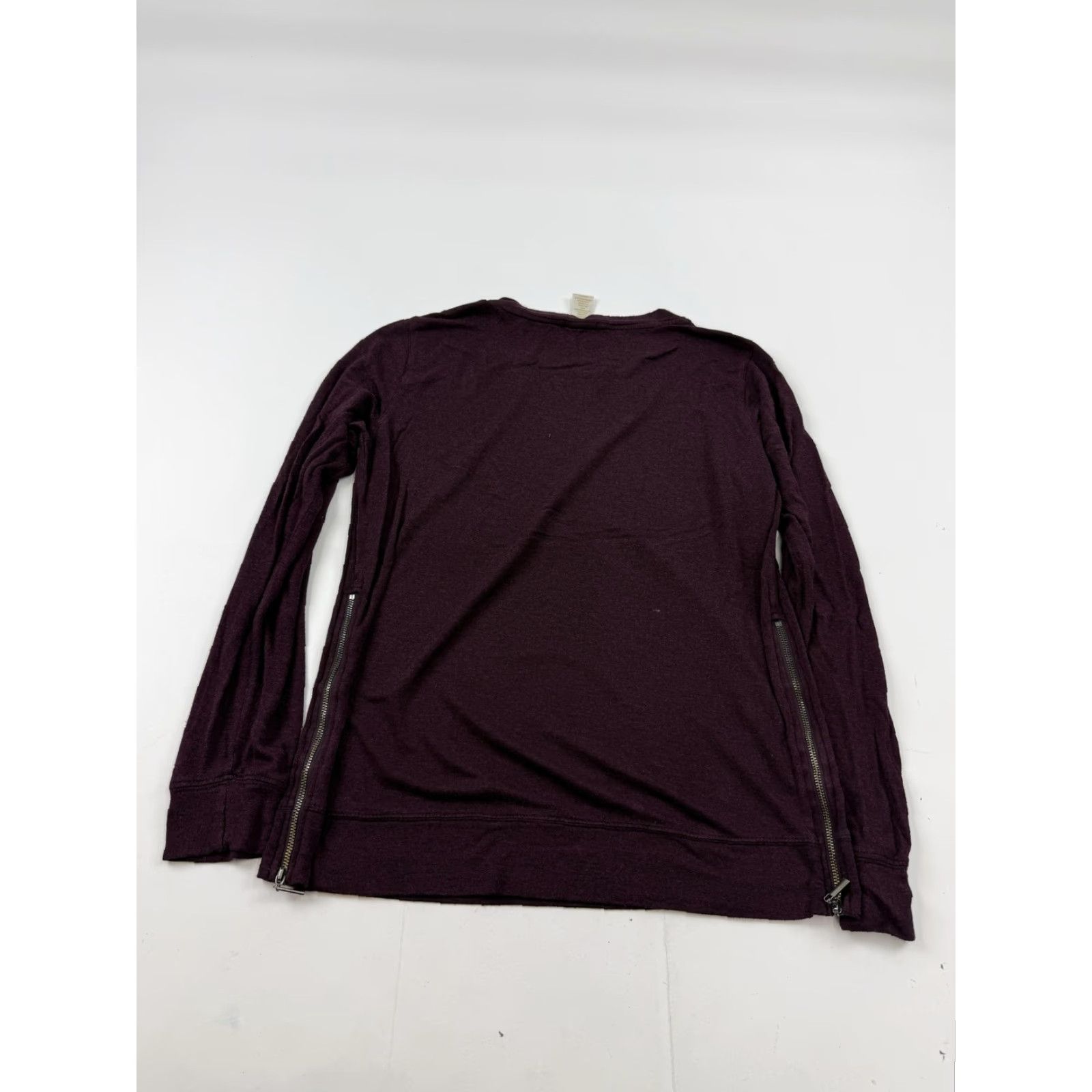 Vintage Matty M Shirt Womens Small Purple Long Sleeve Tunic Top with Side Zip Knit Stretch Crew Neck Casual Size S / US 4 / IT 40 - 5 Thumbnail