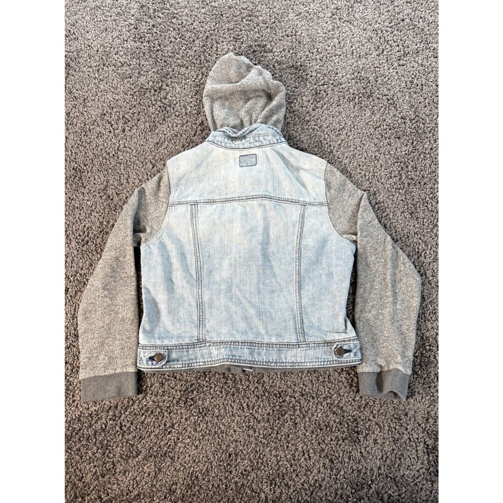 American Eagle Outfitters VINTAGE American Eagle Outfitters Denim Jacket Women L Hooded Button Streetwear Y2K Blue Size L / US 10 / IT 46 - 5 Thumbnail