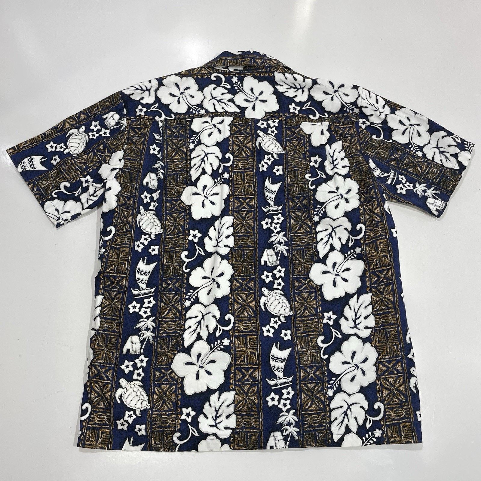 Reyn Spooner Aloha Republic Hawaiian Shirt M Blue White Floral Sea Turtle Size US M / EU 48-50 / 2 - 6 Thumbnail