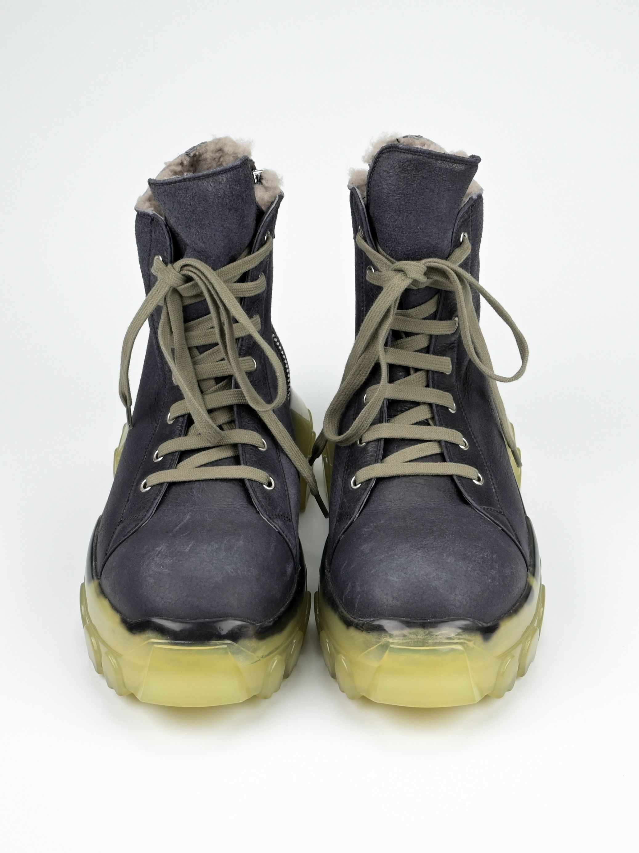 Rick Owens Shearling Mega Bozo Tractor Boots Size US 11 / EU 44 - 2 Thumbnail