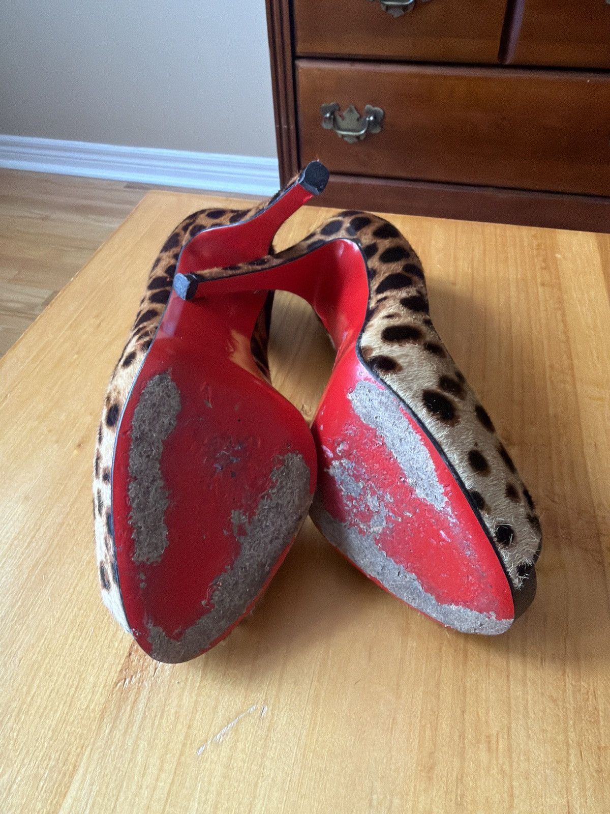 Christian Louboutin Christian Louboutin CHEETAH OPEN TOE PLATFORM PUMP Size US 8 / IT 38 - 7 Thumbnail