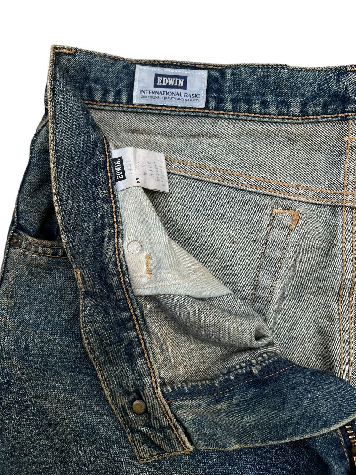 Edwin Vintage Edwin Distressed Mudwash Wide Denim Jeans 36x30 Size US 36 / EU 52 - 10 Thumbnail