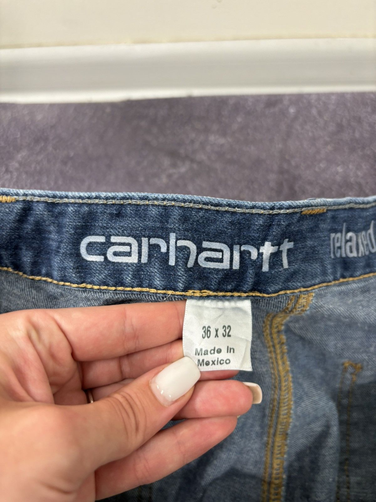 Carhartt Vintage Carhartt Relaxed Fit Blue Work Denim Jeans Size US 36 / EU 52 - 13 Thumbnail