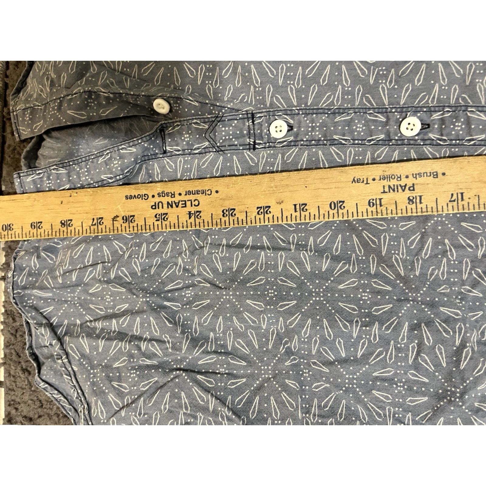 Express VINTAGE Express Button Shirt Men's Large Blue All Over Print Long Sleeve Pockets - Express Shirt Men L Blue All Seasons Casual Modern 90s Mens Size US L / EU 52-54 / 3 - 5 Thumbnail