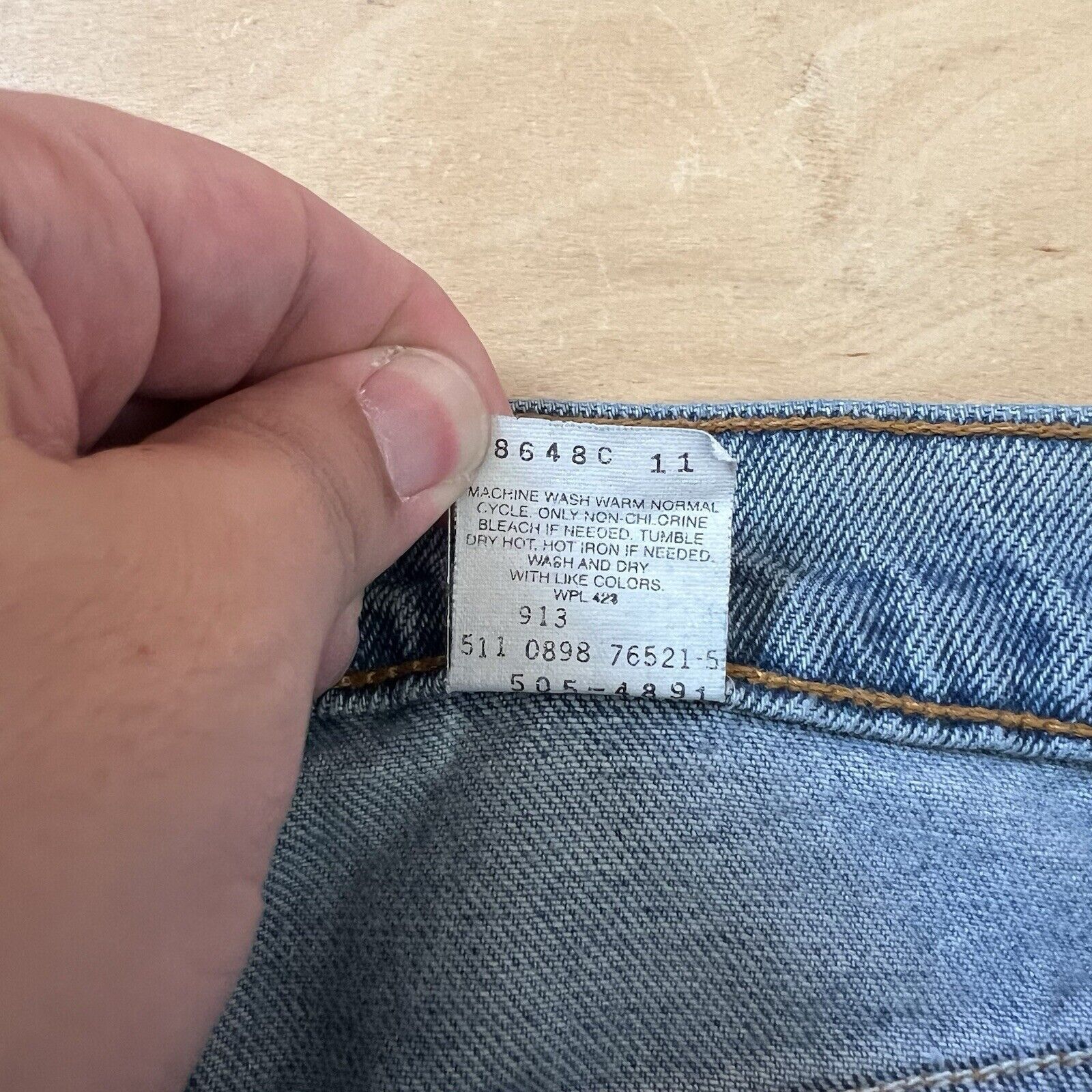 Levi's × Vintage Vintage Levis 505 Jeans Blue 90s Light Wash Denim Straight Size US 35 - 6 Thumbnail