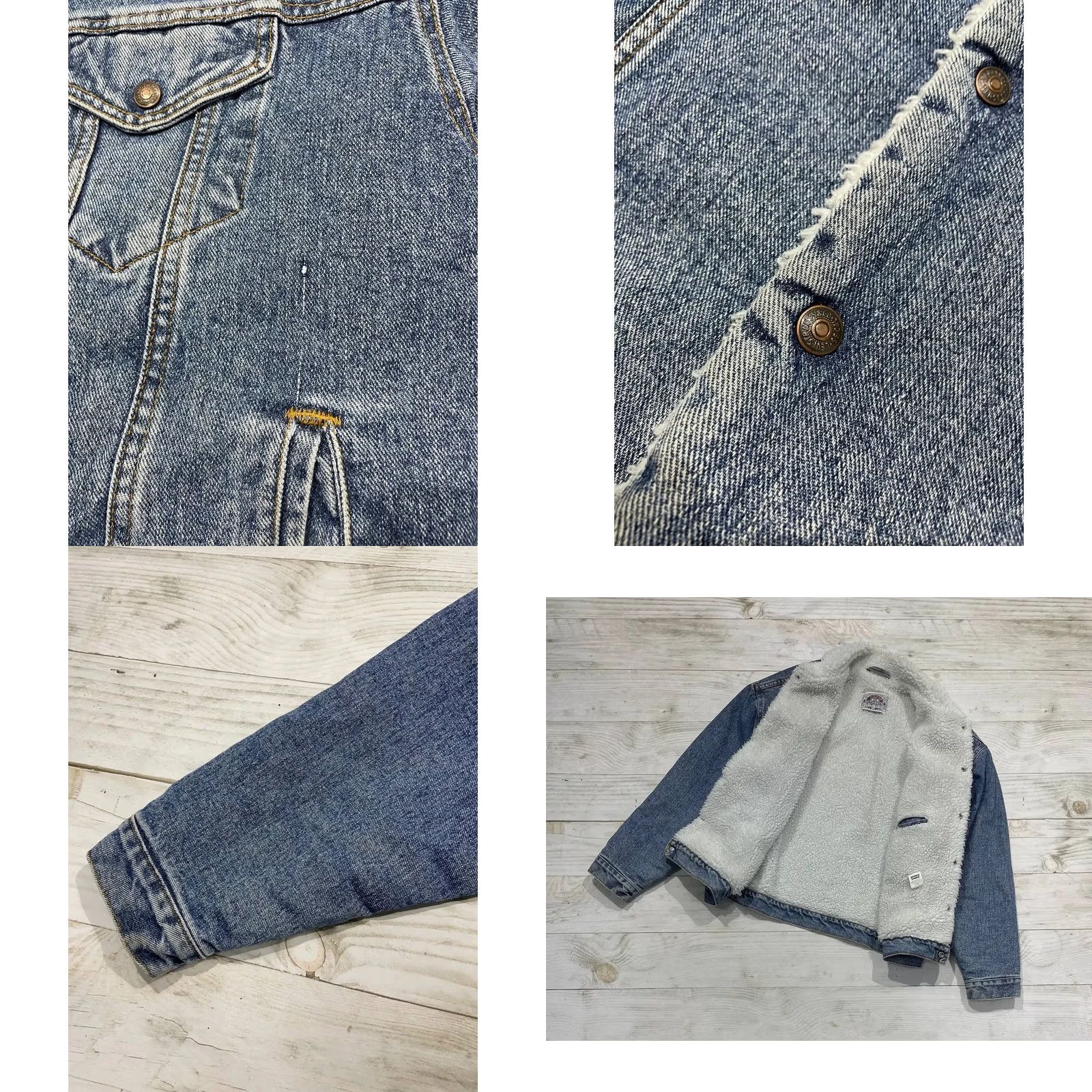 Levi's VINTAGE Levi's Jacket Adult XL Blue Denim Sherpa Lined Made In USA 1992 Y2K Men Size US XL / EU 56 / 4 - 8 Thumbnail