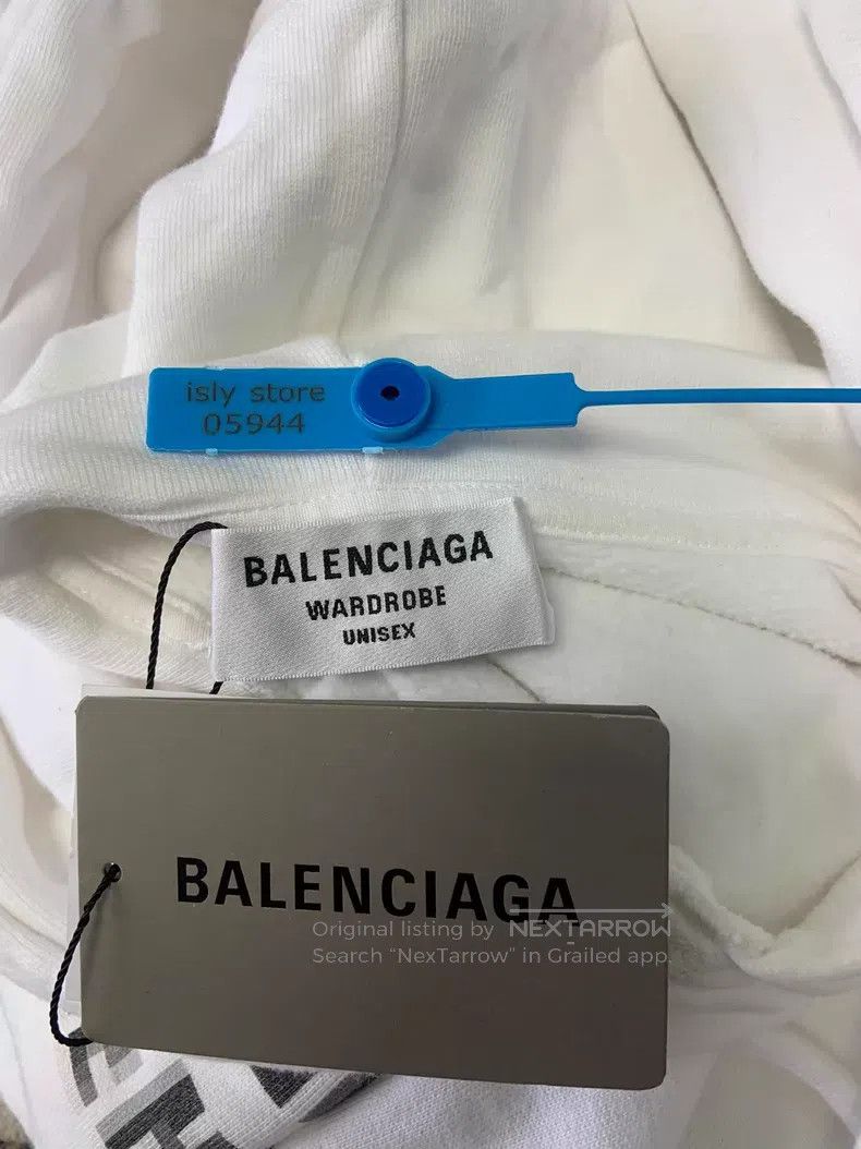 Balenciaga Balenciaga Letter print fleece drawstring hooded long-slee Size US XS / EU 42 / 0 - 5 Thumbnail