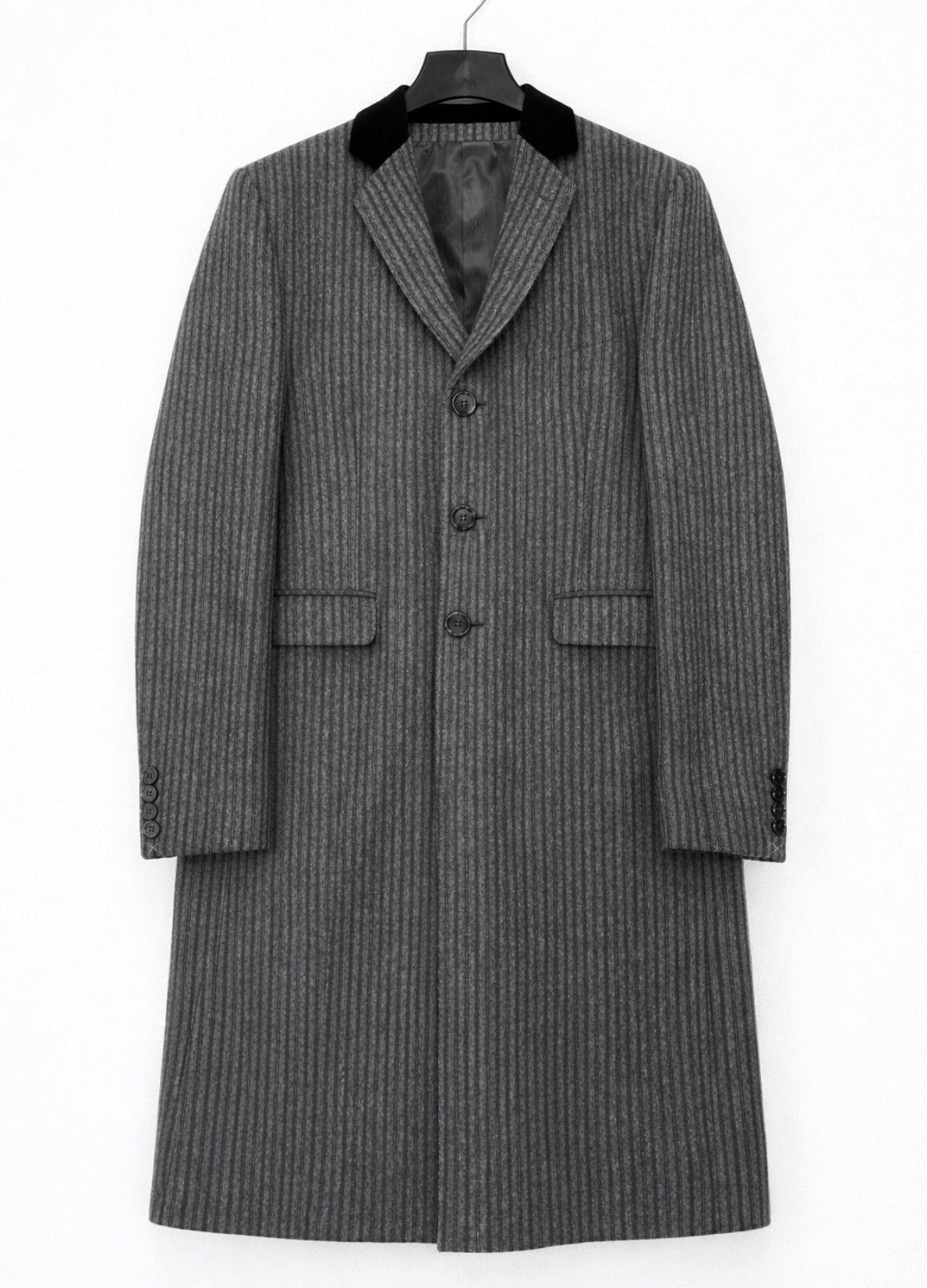 Celine FW24 CHESTERFIELD COAT IN STRIPED WOOL Size US M / EU 48-50 / 2 - 2 Thumbnail
