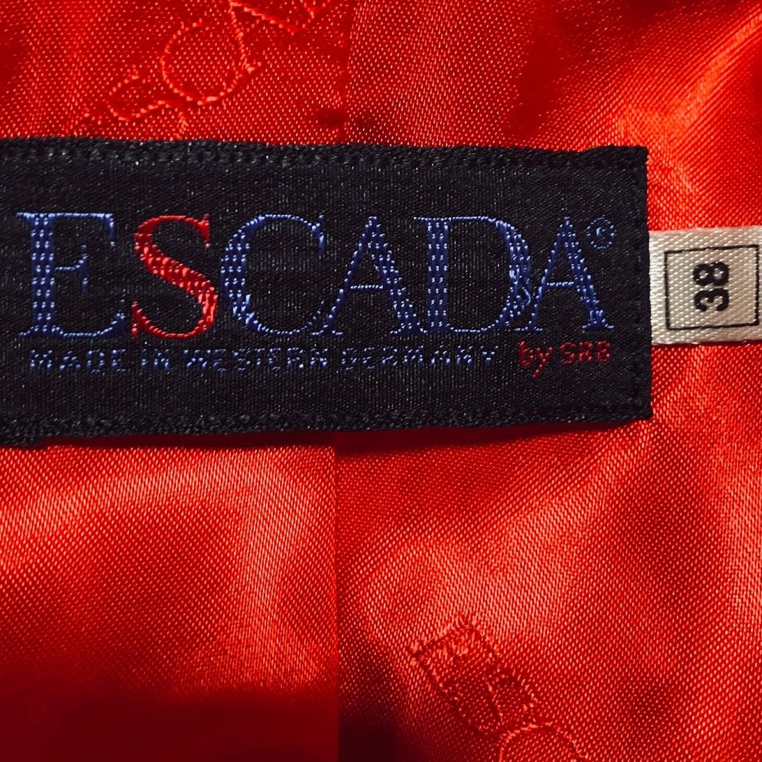 Escada Vintage 80s Escada Wool Blazer Coat Oversize Gold Button Red Size L / US 10 / IT 46 - 9 Thumbnail