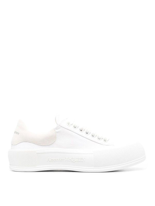 Alexander McQueen o1w1db10925 Deck Lace Up Plimsoll in White Size US 9.5 / IT 39.5 - 1 Thumbnail