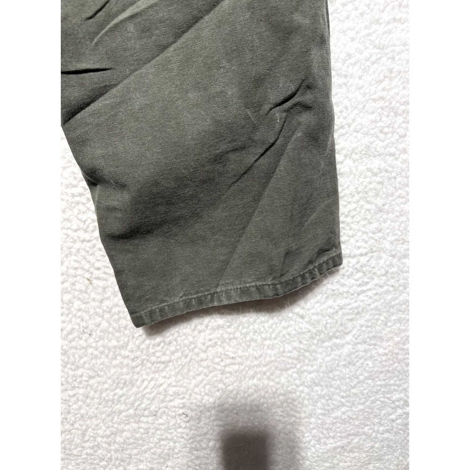 Carhartt VINTAGE Carhartt B11 MOS Dungaree Fit Duck Canvas Work Pants Mens 35 32 Green Relaxed Carpenter Jeans 35x32 Size US 35 - 6 Thumbnail