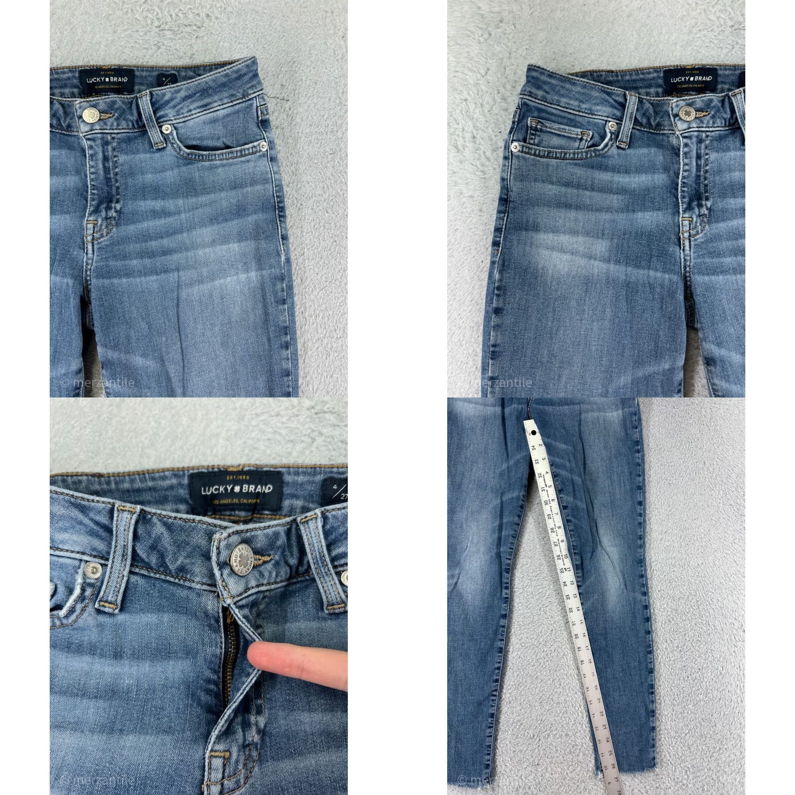 Lucky Brand Lucky Brand Womens Jeans Skinny Fit Low Rise Blue Denim 4 90s Designer Cotton Blend Size 27" / US 4 / IT 40 - 8 Thumbnail