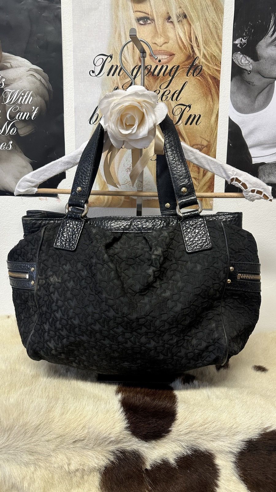 DKNY Vintage DKNY black leather shoulder tote bag Size ONE SIZE - 3 Thumbnail