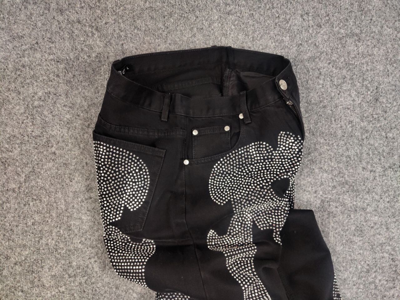 Japanese Brand Vintage Japanese Skeleton diamond Logo Black Denim Jeans Size US 30 / EU 46 - 11 Thumbnail
