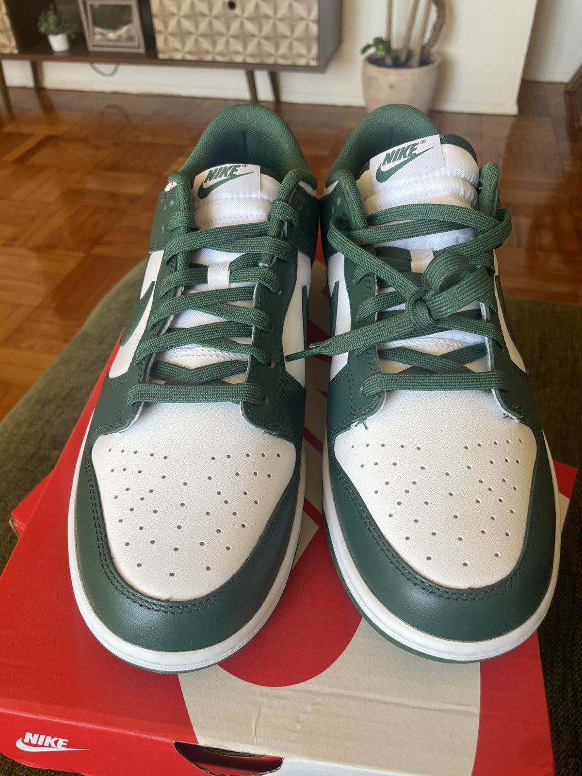 Nike Nike Dunk Low Retro Team Green, White & Orange Size US 11.5 / EU 44-45 - 3 Thumbnail