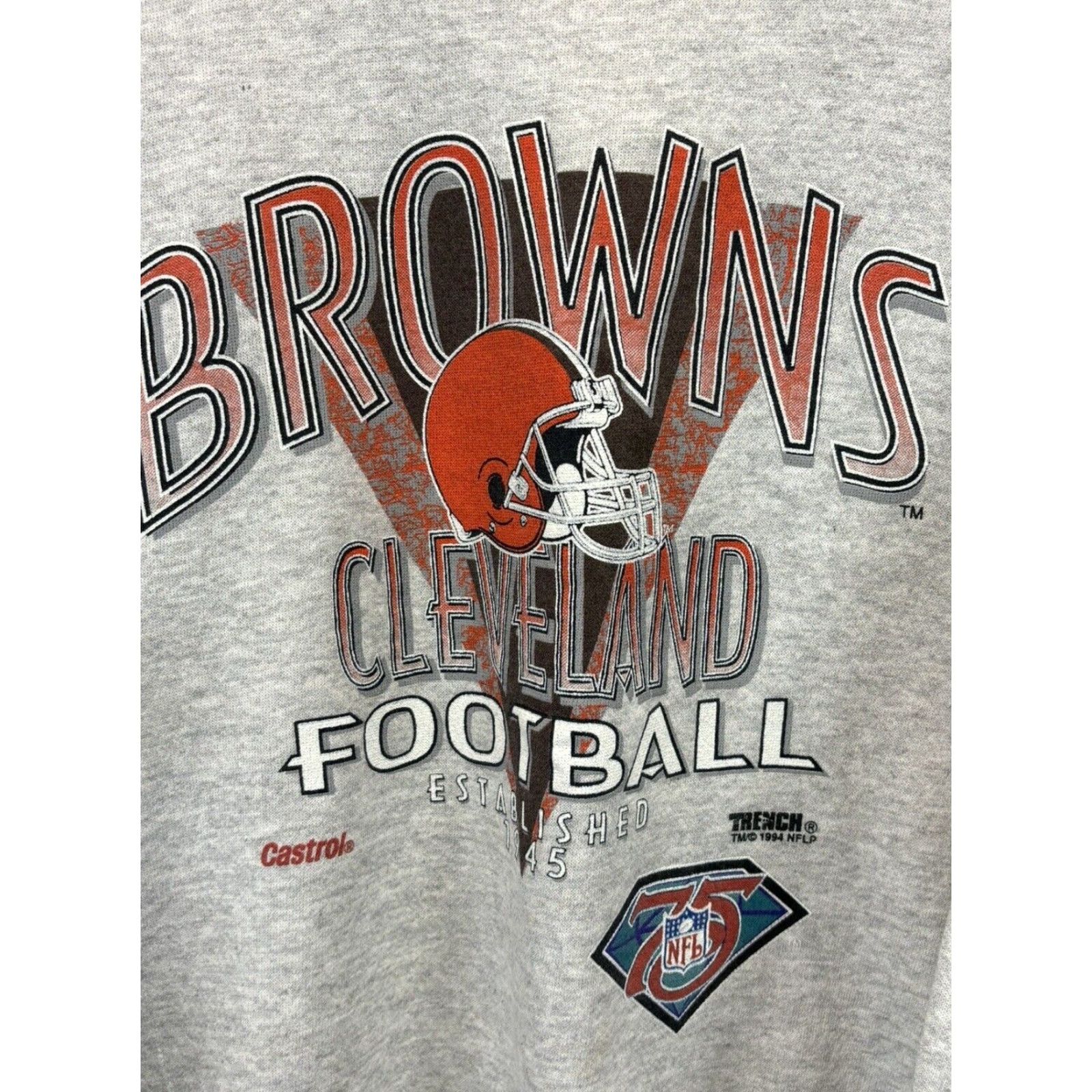 Tultex VINTAGE Tultex 1994 Cleveland Browns Crew Neck Sweatshirt XL Gray Graphic Print Football Mens Size US XL / EU 56 / 4 - 3 Thumbnail