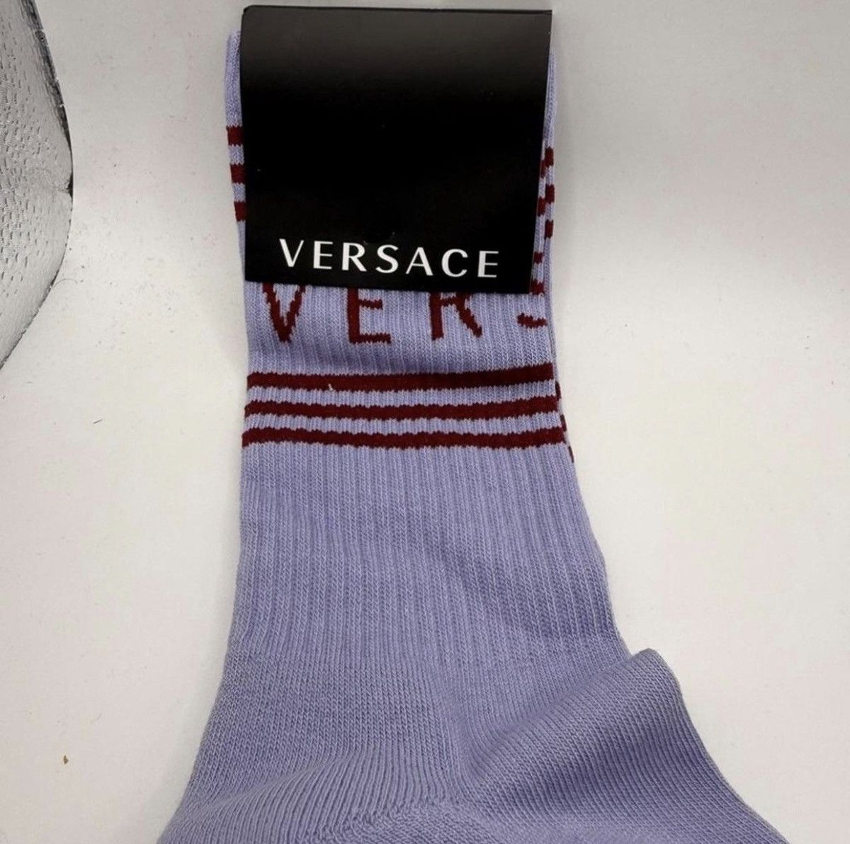 Versace Versace Lavender Logo Crew Socks Size ONE SIZE - 2 Thumbnail