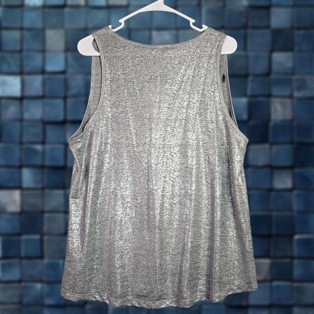 Vintage Stella & Dot Women's Tank Top Sleeveless Round Neck Silver XL Regular Top Shirt Size XL / US 12-14 / IT 48-50 - 1 Thumbnail