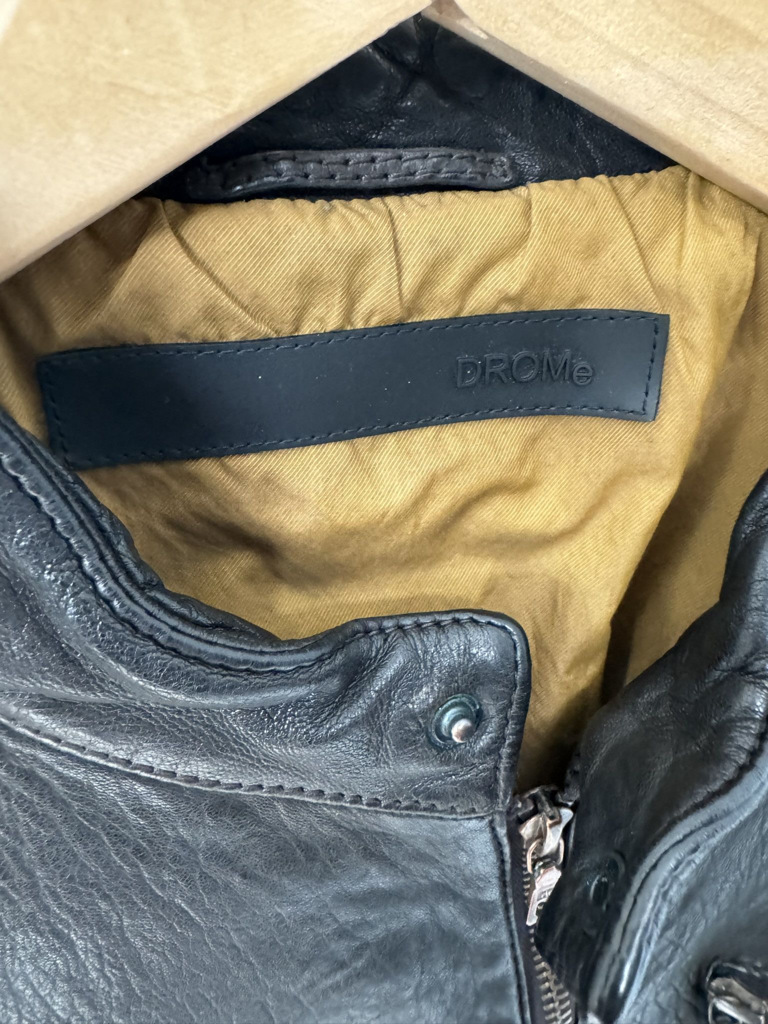 Drome DROME BROWN/SLATE Lambskin Racer Jacket sz. L (fits Medium) Size US M / EU 48-50 / 2 - 3 Thumbnail