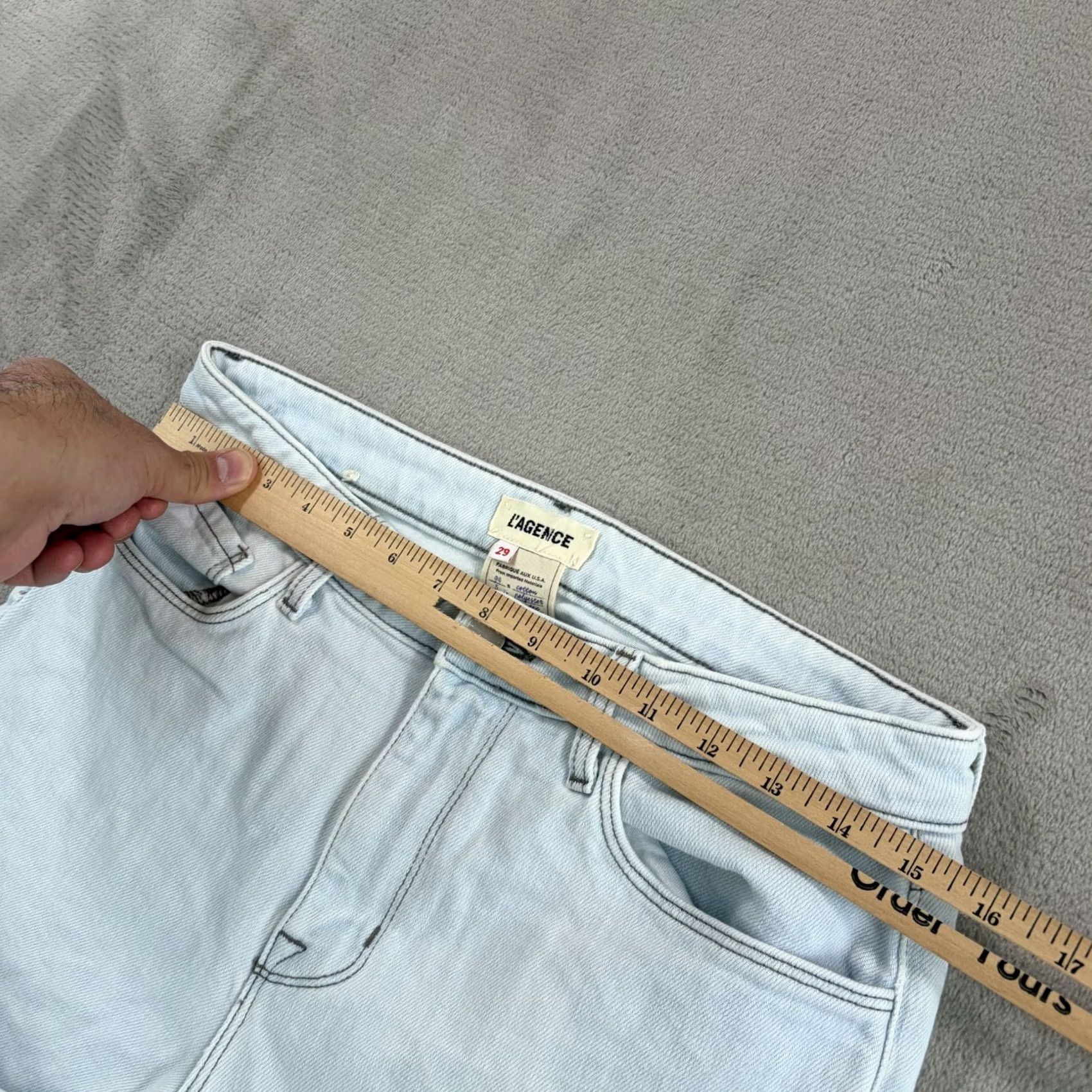 L'AGENCE L'AGENCE Bell High Rise Flare Jeans Bleach Down Women 29 USA Denim Blue Size 29" - 7 Thumbnail