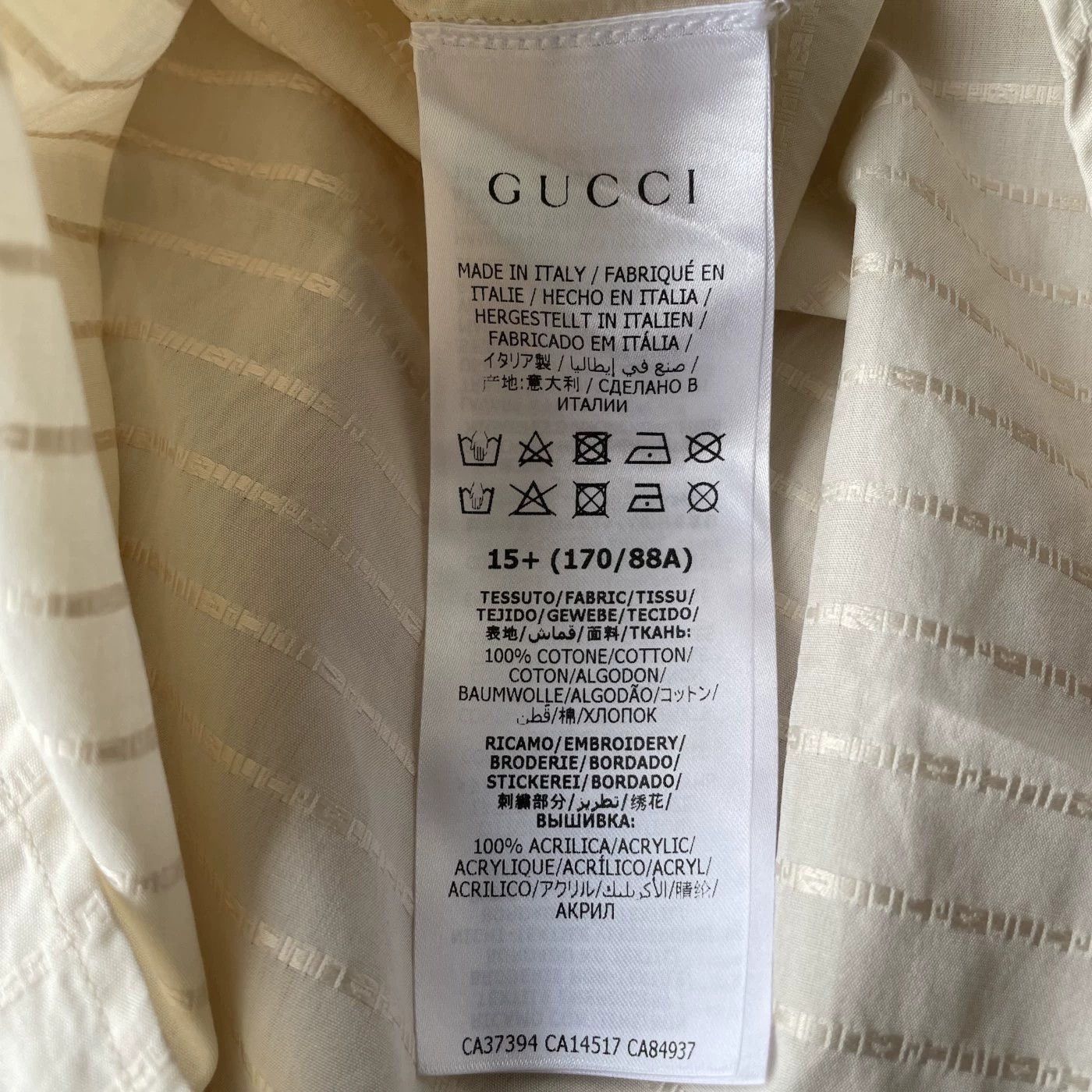 Gucci Gucci Crystal-Embroidered Ivory LS Shirt 39 Size US M / EU 48-50 / 2 - 8 Thumbnail