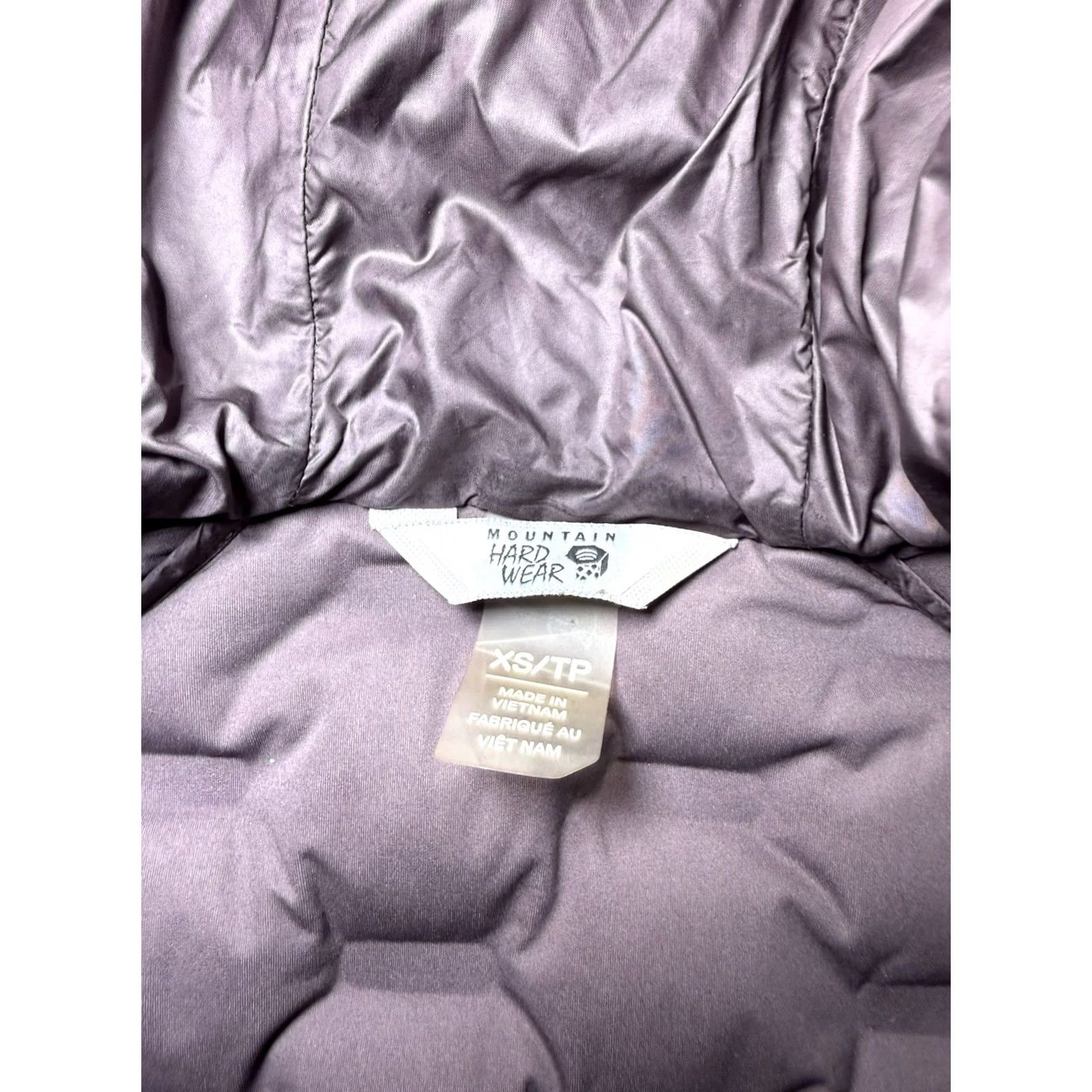 Mountain Hardwear VINTAGE Mountain Hardwear stretch down jacket Womens XS Deep Purple Plum Hooded Puffer Size XS / US 0-2 / IT 36-38 - 6 Thumbnail