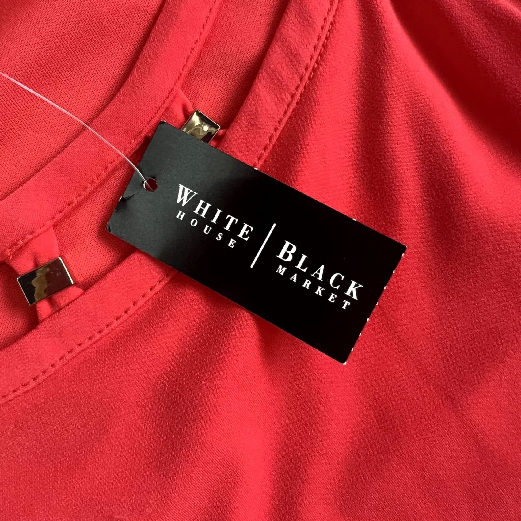 White House Black Market White House Black Market Womens XS Red Hardware Halter Shift Knee Length Dress Size XS / US 0-2 / IT 36-38 - 5 Thumbnail