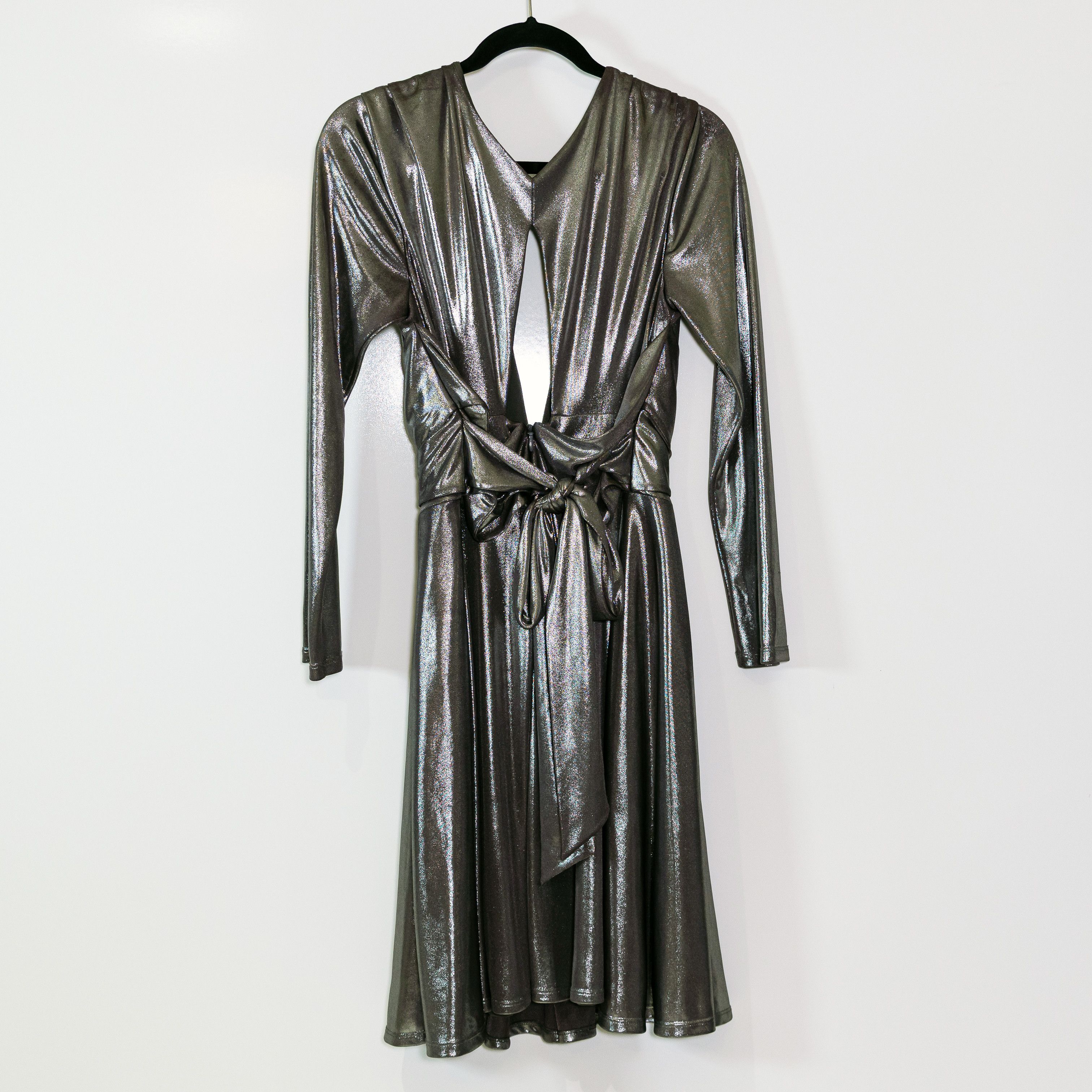 Halston Halston Heritage Silver Metallic Gunmetal Size L / US 10 / IT 46 - 4 Thumbnail