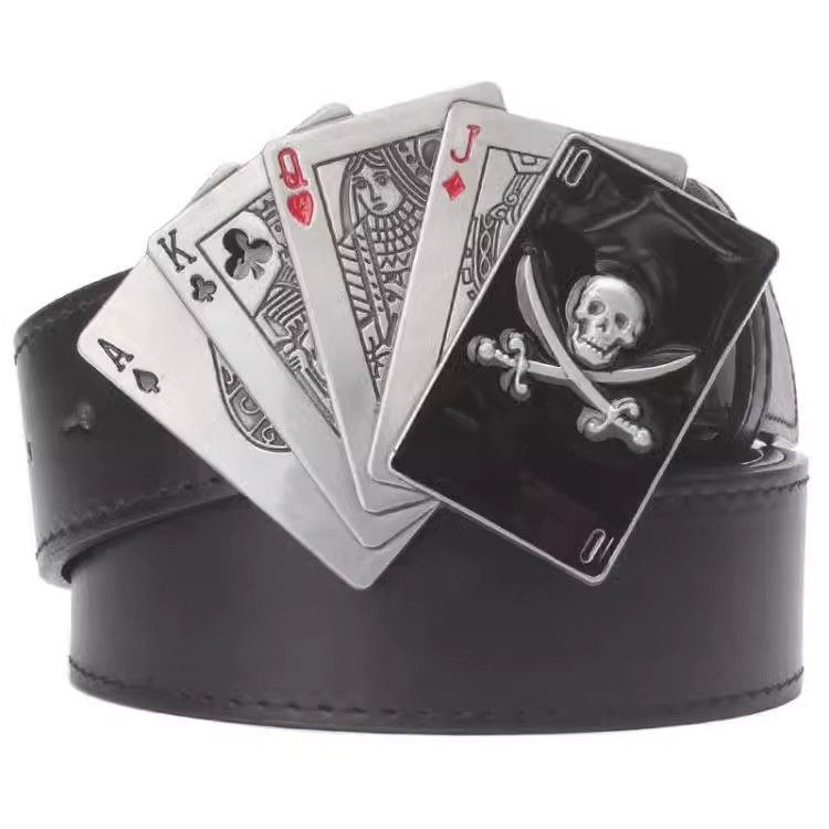 Designer Poker Vibe Vintage Belt Riveted Belts Menswear Accessories Size ONE SIZE - 1 Thumbnail