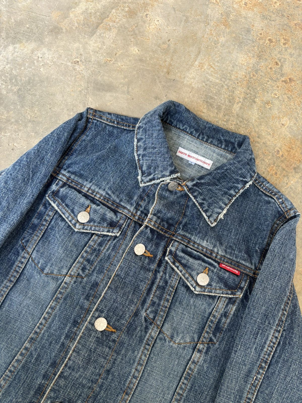 Designer Earth Music & Ecology Denim Jacket Size 1 Size M / US 6-8 / IT 42-44 - 3 Thumbnail