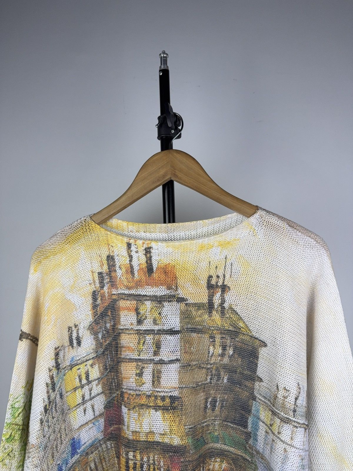 Japanese Brand Vintage 90s Avant Garde Retro Paris Print knitted sweater Size M / US 6-8 / IT 42-44 - 2 Thumbnail