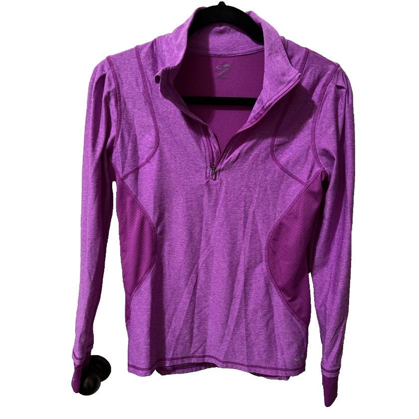 Champion Long Sleeve Quarter-Zip Pullover Purple Violet Back Pocket Size S / US 4 / IT 40 - 1 Thumbnail