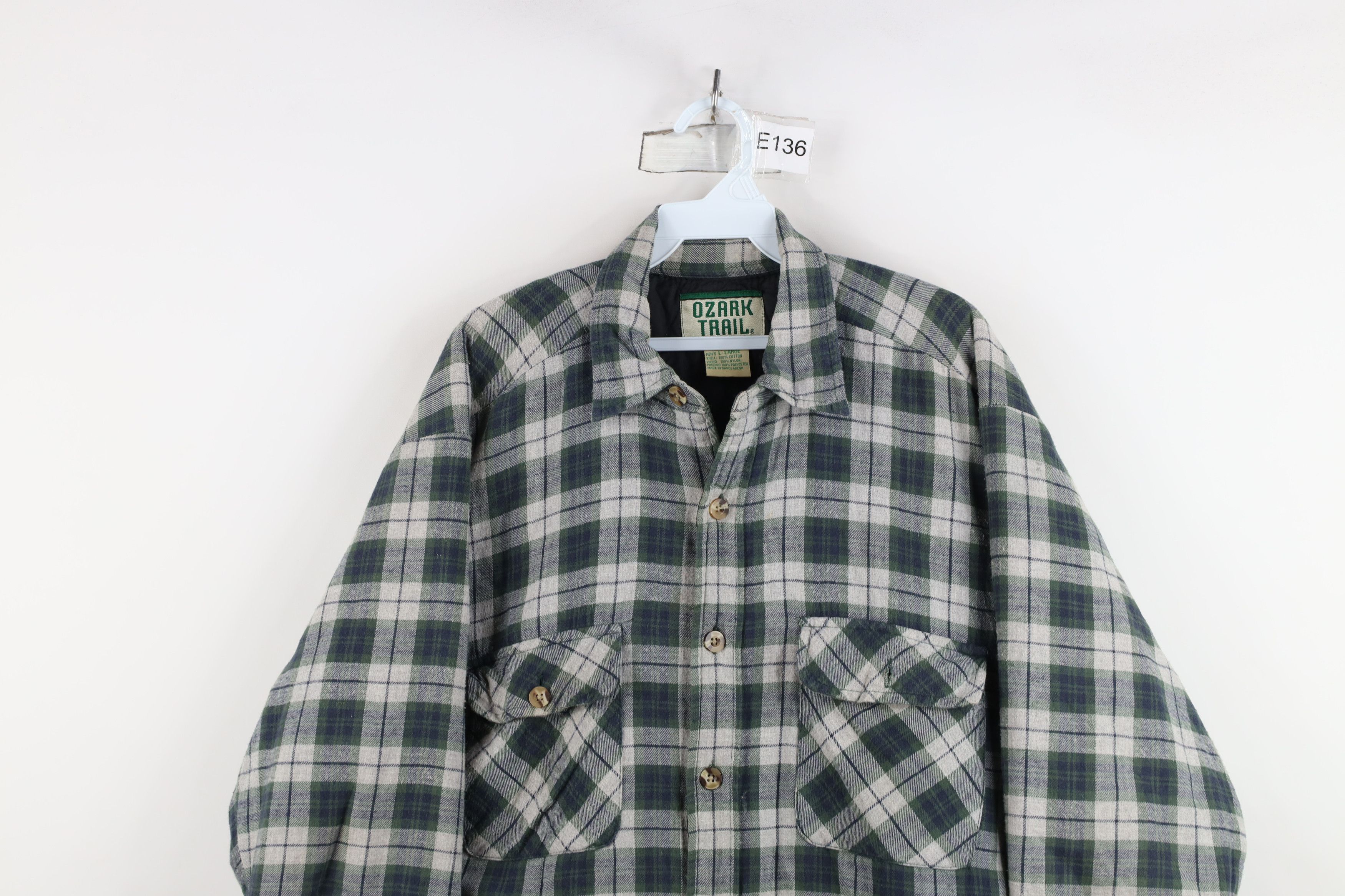 Vintage Vintage 90s Streetwear Flannel Button Shirt Jacket Jac Shirt Size US L / EU 52-54 / 3 - 2 Thumbnail