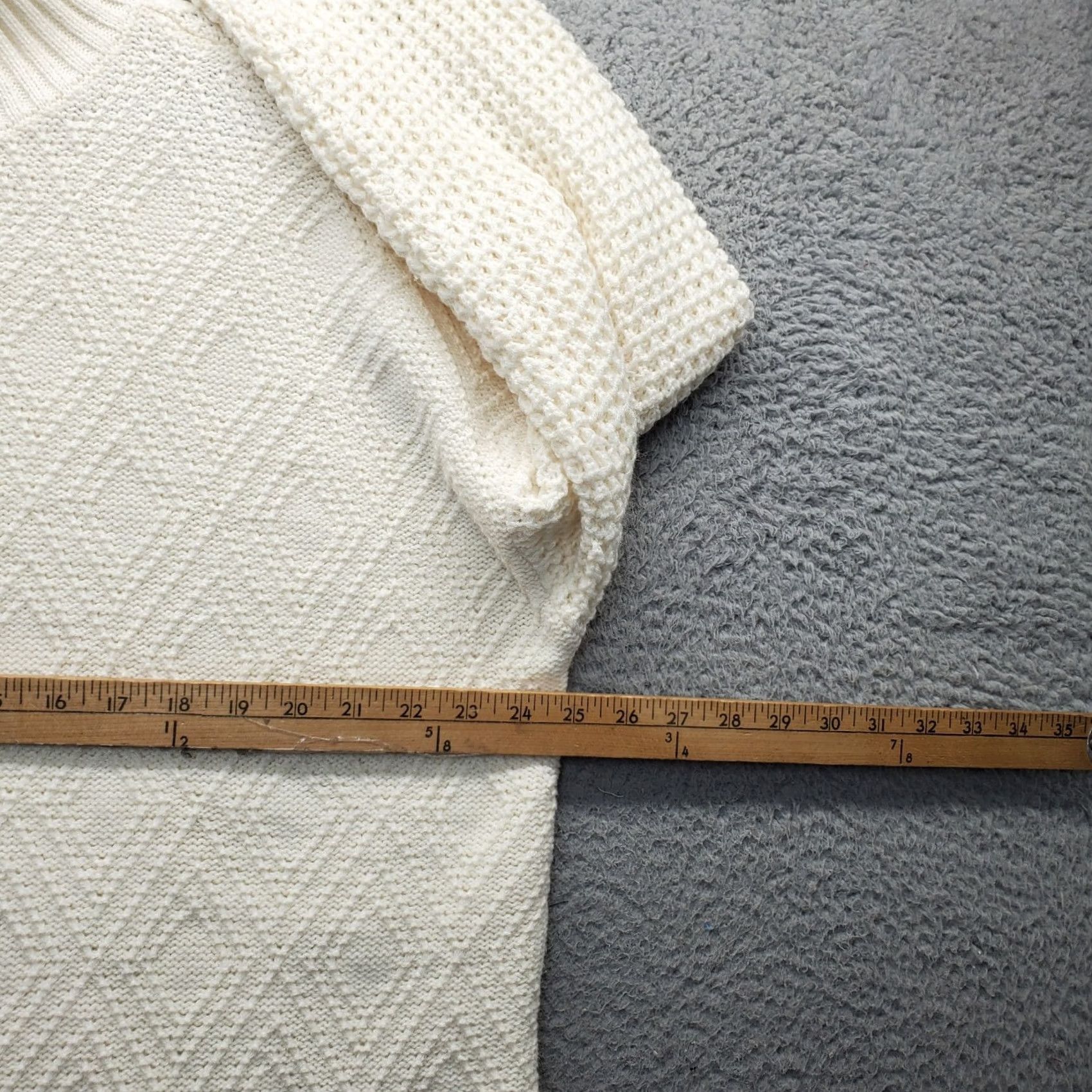 Coldwater Creek Coldwater Creek Sweater Womens 1X White Diamond Knitted Raglan Sleeve Mock Neck Size XL / US 12-14 / IT 48-50 - 4 Thumbnail
