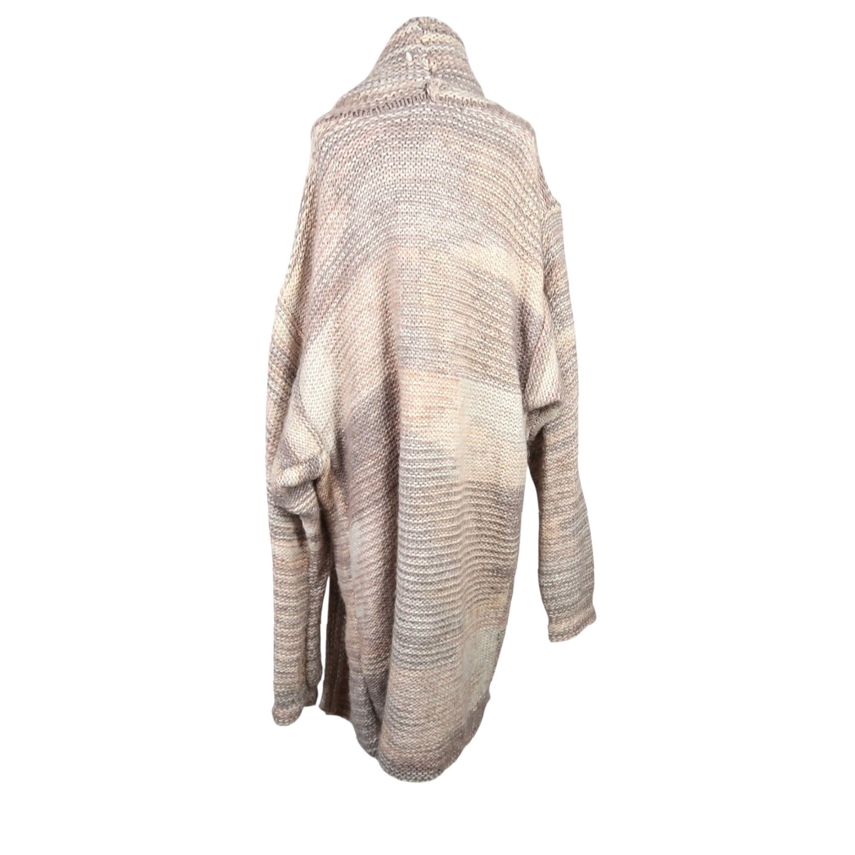 Vintage VINTAGE Cream Tan Marled Stripe Cardigan Sweater Size L / US 10 / IT 46 - 4 Thumbnail