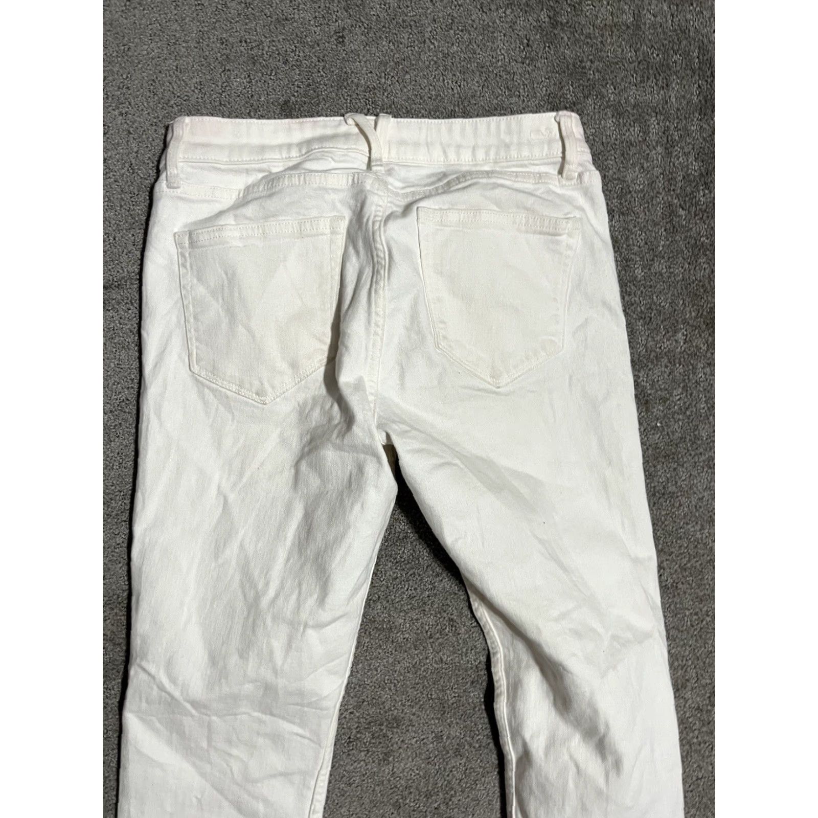 Vineyard Vines VINEYARD VINES White Jamie High Rise Skinny Jeans Stretch Women's 25 Raw Hem Cut Size 42" / US 20 - 4 Thumbnail
