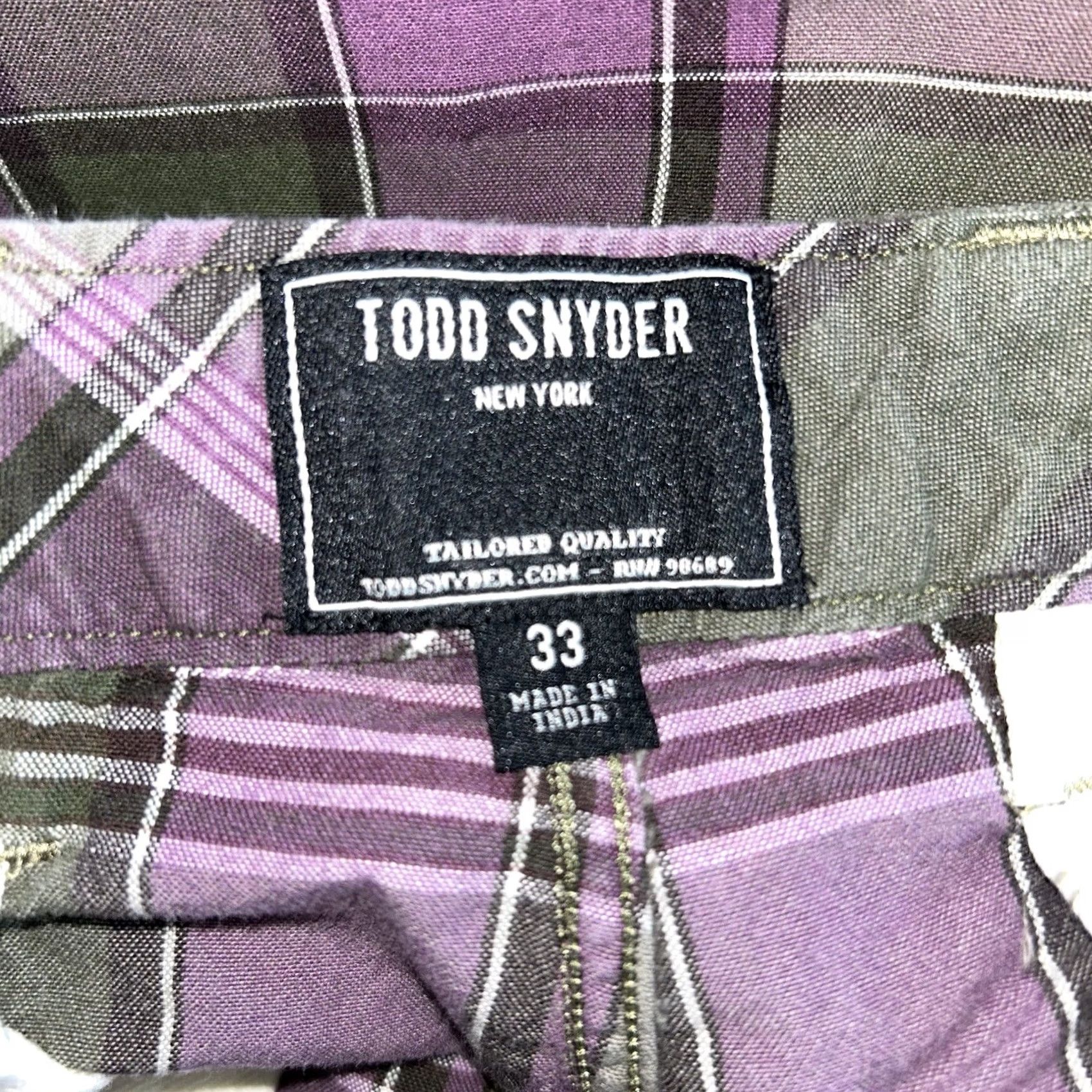 Todd Snyder Todd Snyder Hudson New York Purple Plaid Short Men’s 32x6 Size US 32 / EU 48 - 4 Thumbnail