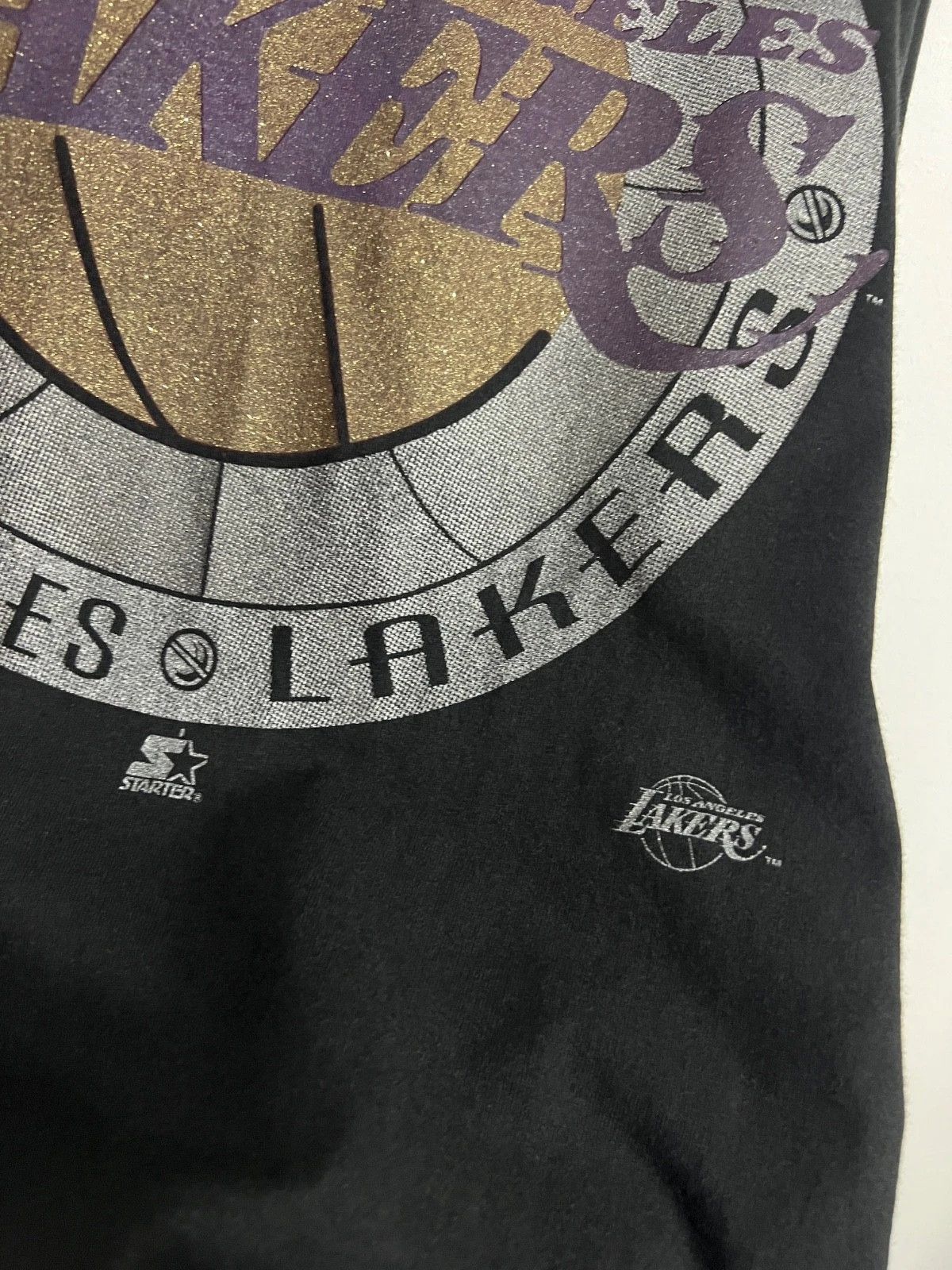 Starter Vintage 90's Starter Lakers Over Print Big Logo Shirt Tee Size US XL / EU 56 / 4 - 3 Thumbnail