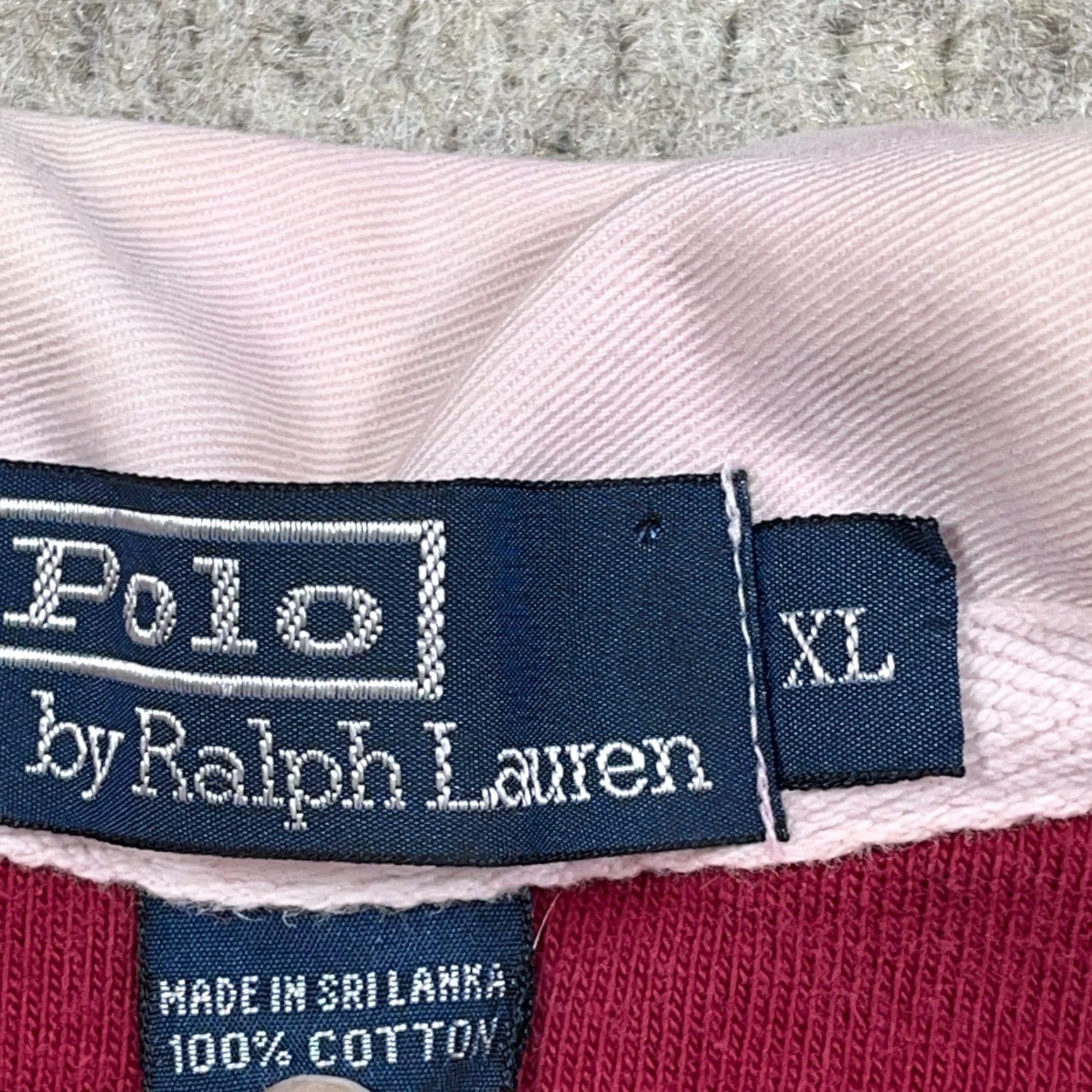 Polo Ralph Lauren VINTAGE Polo Ralph Lauren Rugby Shirt Men XL Red Blue Pony Long Sleeve 90s Shirt Size US XL / EU 56 / 4 - 3 Thumbnail