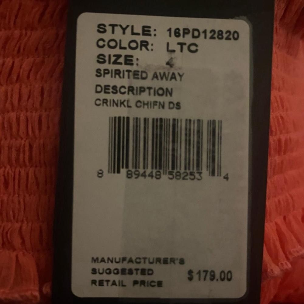Designer Adrianna Papell Spirited Away Coral Dress Size S / US 4 / IT 40 - 7 Thumbnail